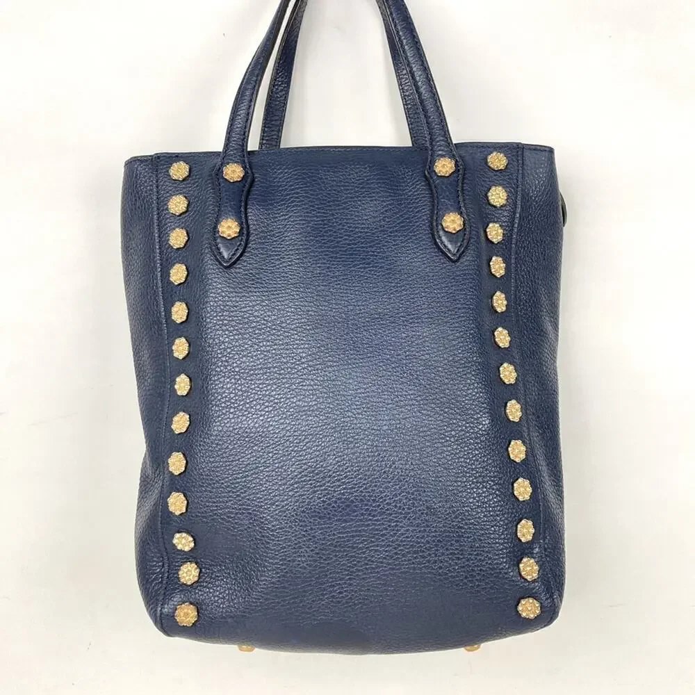 ANNABEL INGALL Leather Daisy Stud Tote in Navy - $465.